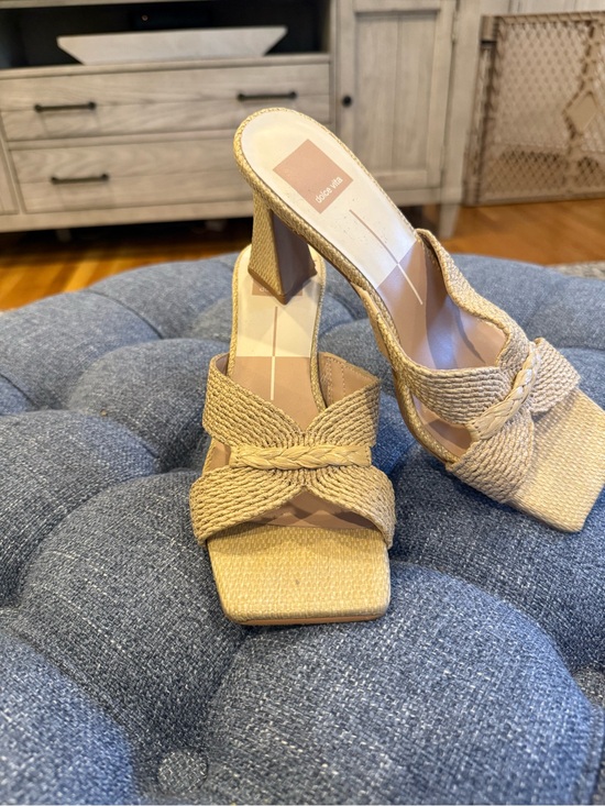 Dolce Vita Shoes - Dolce Vita Raffia Woven Heeled Sandals – Neutral – Size 8